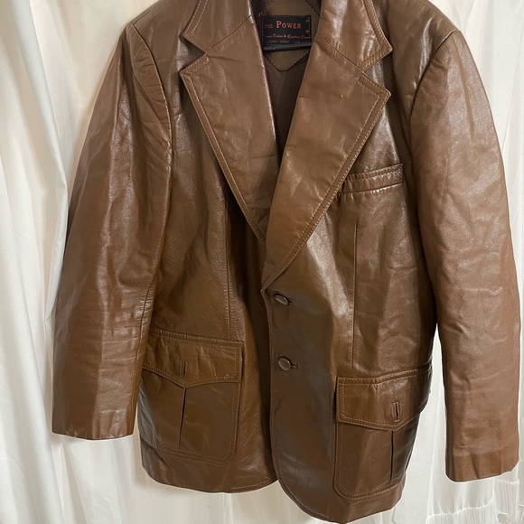 Japanese vintage sport coat style leather jacket small medium mens custom maker - Picture 7 of 9